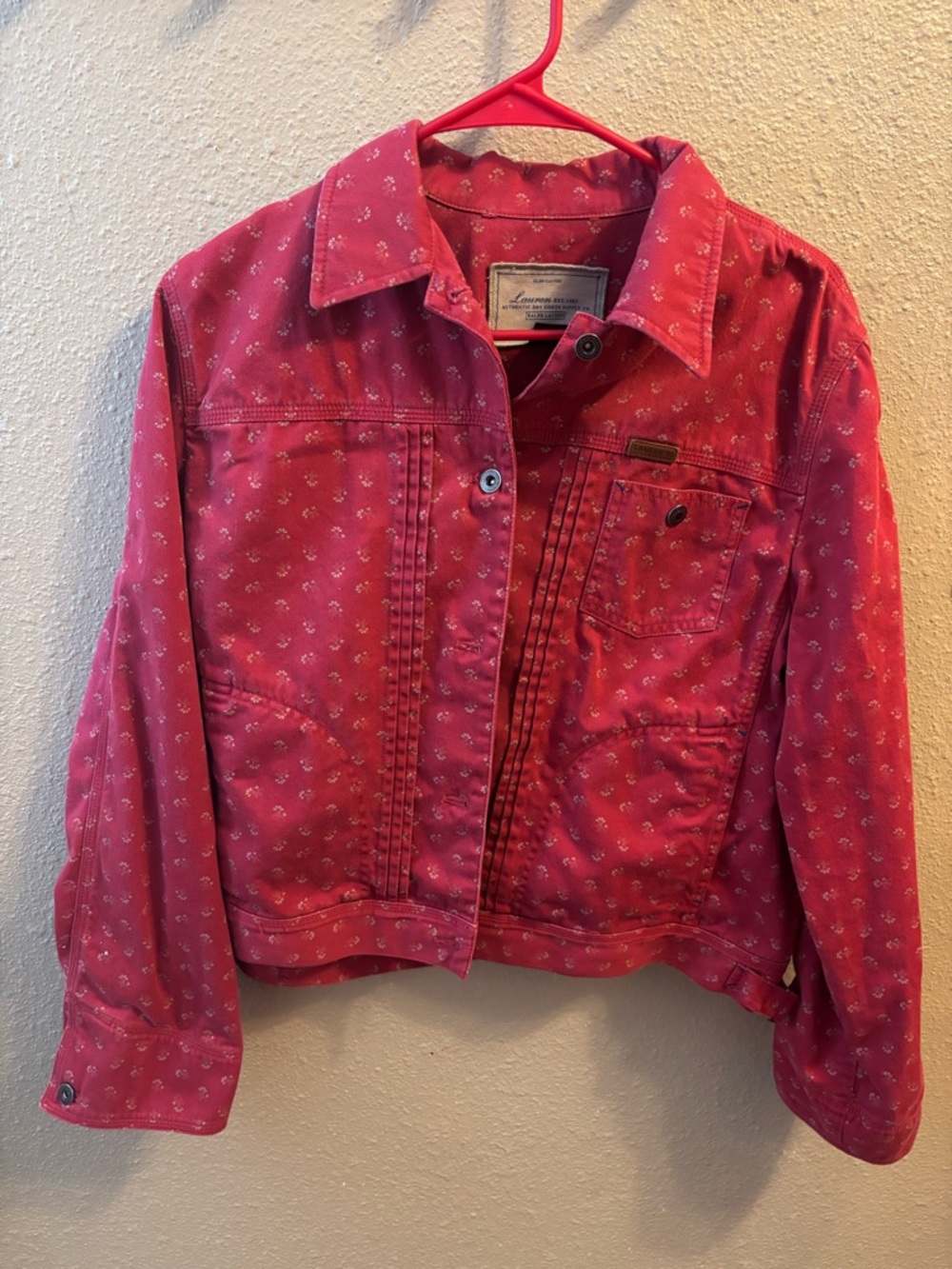 Ralph Lauren Red Printed Jean Jacket